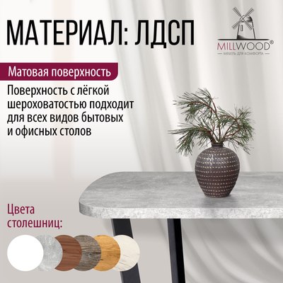 Купить Столешница для стола Millwood Закругленная 110x70x3.6  