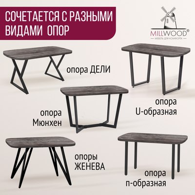 Купить Столешница для стола Millwood Закругленная 110x70x3.6  