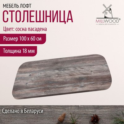 Купить Столешница для стола Millwood Закругленная 100x60x1.8  