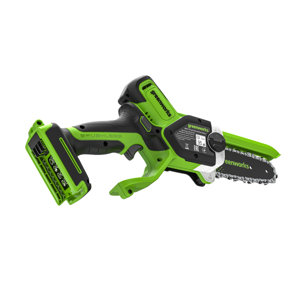 Пила цепная аккумуляторная Greenworks GD24CS15 бесщеточная 24V 15см / 2010107 (без АКБ и ЗУ, с автоматической смазкой цепи)