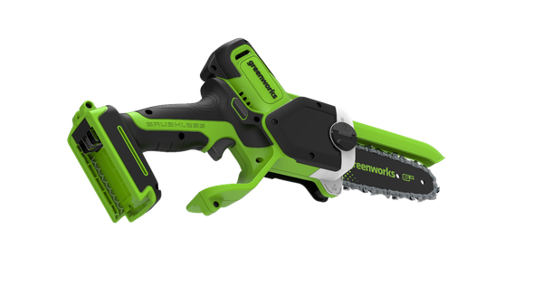 Пила цепная аккумуляторная Greenworks GD24CS15 бесщеточная 24V 15см / 2010107 (без АКБ и ЗУ, с автоматической смазкой цепи)