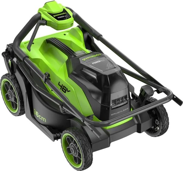 Газонокосилка аккумуляторная Greenworks GD24X2LM361 бесщеточная 2x24V 36см / 2520707UD (c 2-мя АКБ 4Ач и ЗУ)