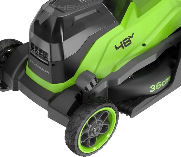 Газонокосилка аккумуляторная Greenworks GD24X2LM361 бесщеточная 2x24V 36см / 2520707UD (c 2-мя АКБ 4Ач и ЗУ)