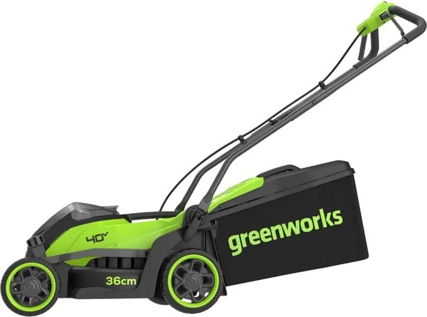 Газонокосилка аккумуляторная Greenworks GD40LM361 бесщеточная 40V 36см / 2520807UB (c АКБ 4Ач и ЗУ)