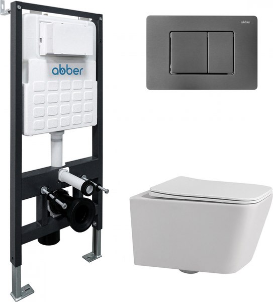 Унитаз подвесной с инсталляцией Abber Rechteck AC1201-AC0105-AC0120NG