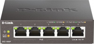 Коммутатор D-Link DGS-1005P/B3A - 