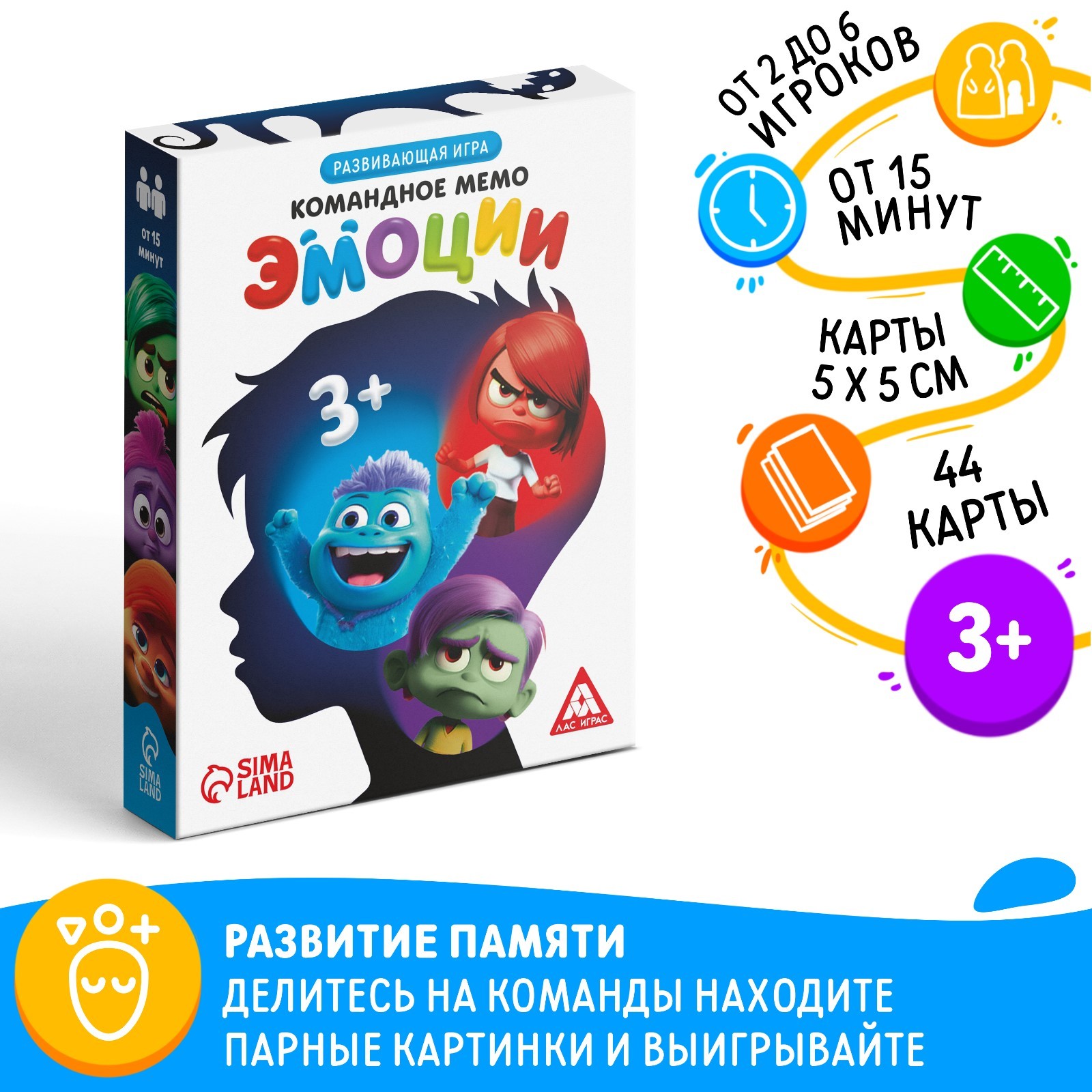 Настольная игра Лас Играс Командное мемо. Эмоции / 10166289 — фото 6