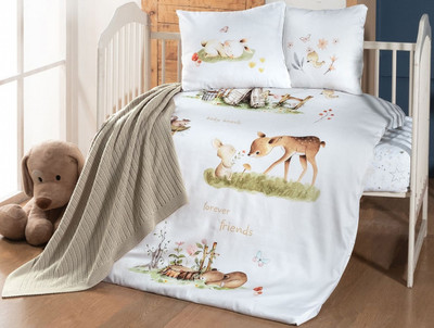 

Комплект постельный для малышей, 3D Digital Сатин с пледом D 040 Nova