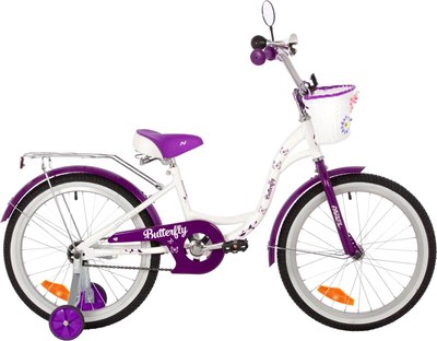 Детский велосипед Novatrack Butterfly / 207BUTTERFLY.WVL23 (белый/фиолетовый, разобранный, в коробке) - 
