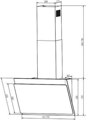 Купить Вытяжка наклонная Faber Tocco BK 60  