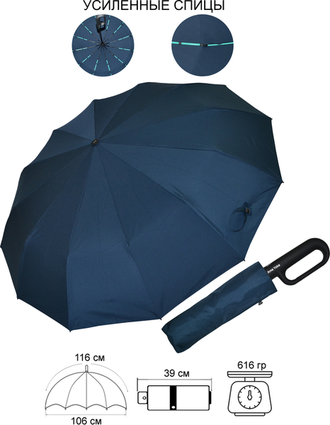 Зонт складной Ame Yoke ОК58-12DR (синий)