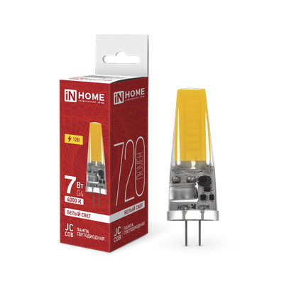 Лампа INhome LED-JC-COB 7Вт 12В G4 4000К 720Лм / 4690612060286 -