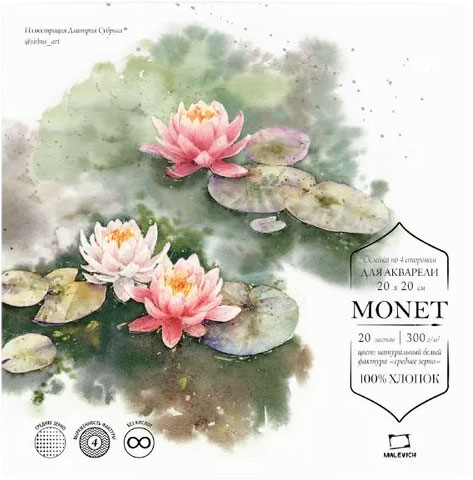 Набор бумаги для рисования Малевичъ Monet / 401567 (20л)