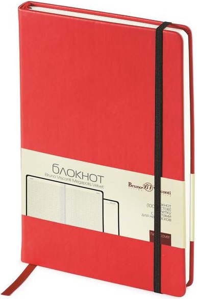 Записная книжка Bruno Visconti Megapolis Velvet / 352506 (100л, красный)