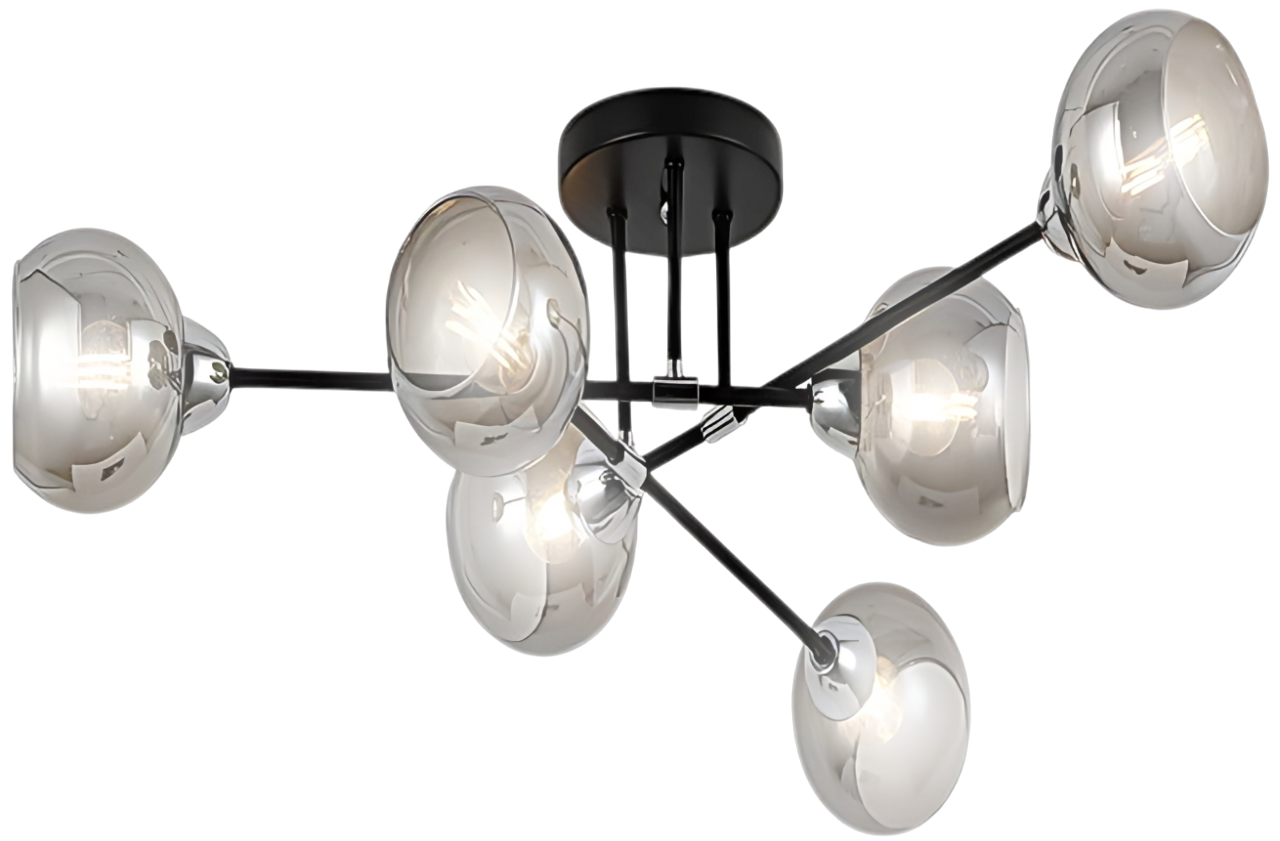 Люстра Aitin-Pro НПБ 02-6x60-101 / RH8242/6 (черный/хром)