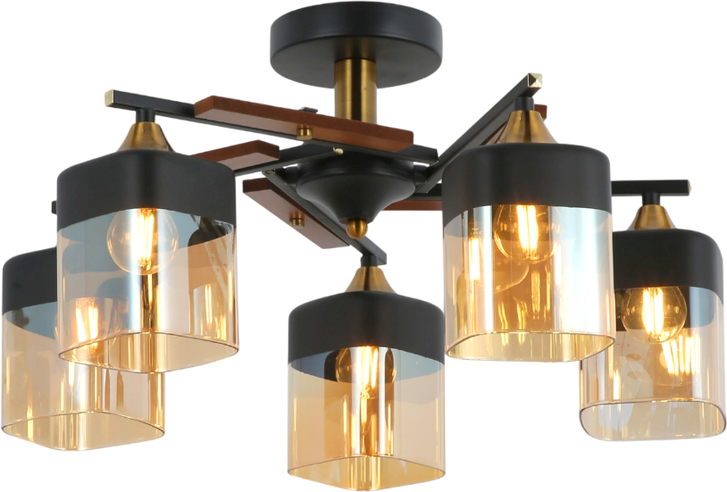Люстра Aitin-Pro НПБ 02-5x60-105 / RH8185/5 (черный/золото)