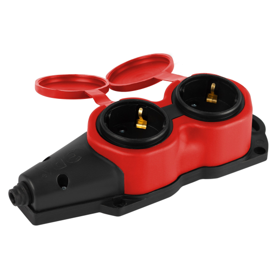 Колодка удлинителя ЭРА KX-2e-RED-IP44 / Б0068443 — фото 2