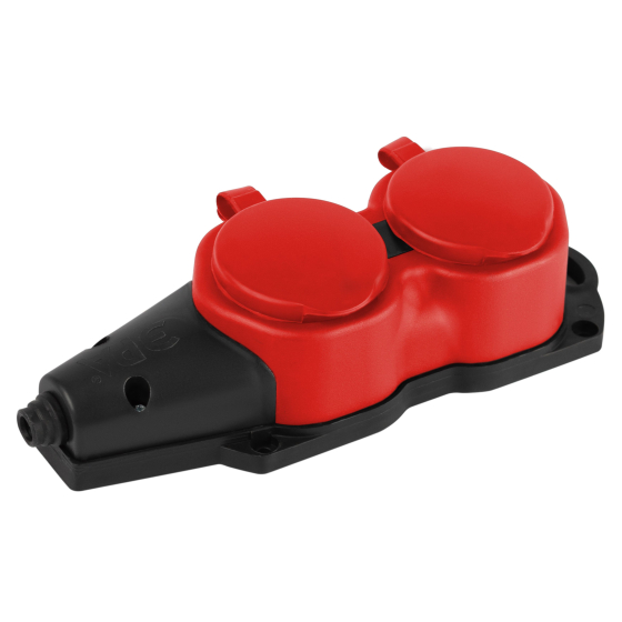 Колодка удлинителя ЭРА KX-2e-RED-IP44 / Б0068443