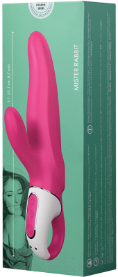 Вибромассажер Satisfyer Mr. Rabbit с клиторальным отростком 93989 / EE73-867-1017 (ярко-розовый)