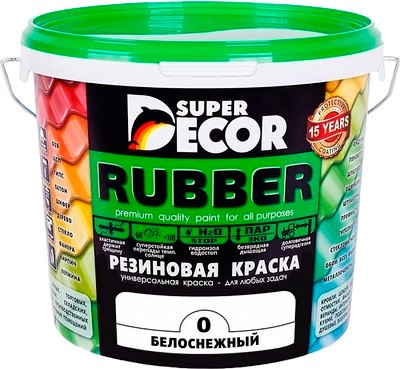 Краска Super Decor Резиновая №00 Белоснежный (6кг) - 