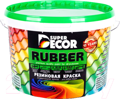 Краска Super Decor Резиновая №01 Ондулин зеленый (3кг)