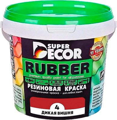 Краска Super Decor Резиновая №04 Дикая вишня (1кг) - 