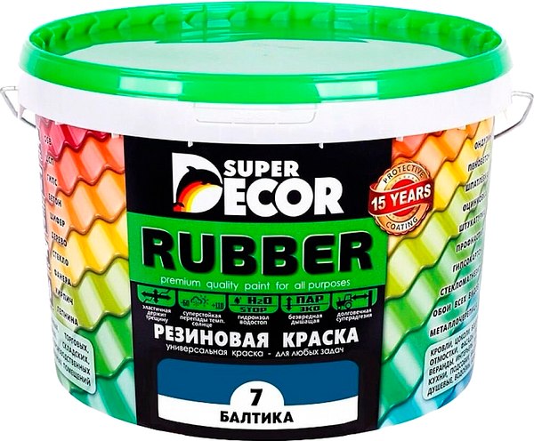 Краска Super Decor Резиновая №07 Балтика (1кг)