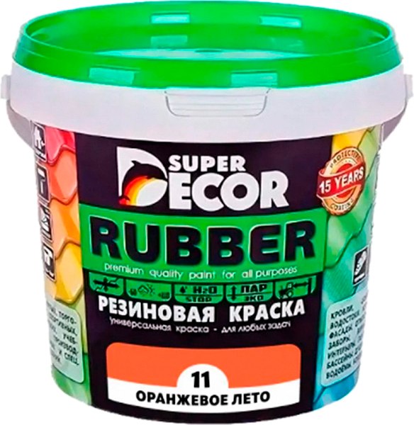 Краска Super Decor Резиновая №11 Оранжевое лето (3кг)