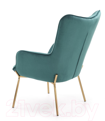 Кресло мягкое Halmar Castel 2 (темно-зеленый/золото)