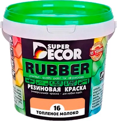 Краска Super Decor Резиновая №16 Топленое молоко (3кг) - 