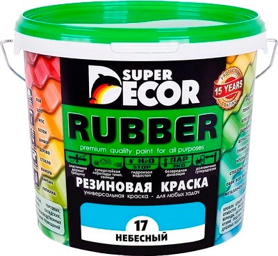 Краска Super Decor Резиновая №17 Небесный (6кг) - 