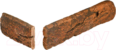Декоративный камень бетонный Petra Шумерский кирпич угловой элемент 01К2.У (красное дерево)