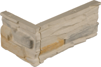 Декоративный камень бетонный Petra Олимпия угловой элемент 09П1.У (белый/желто-серый) - 