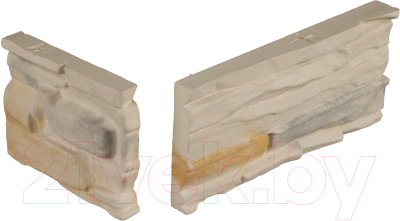 Декоративный камень бетонный Petra Олимпия угловой элемент 09П1.У (белый/желто-серый)