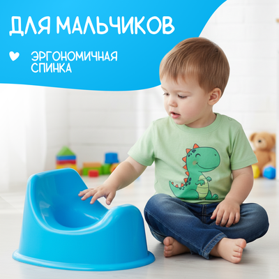 Детский горшок NINO Shark (голубой) - 