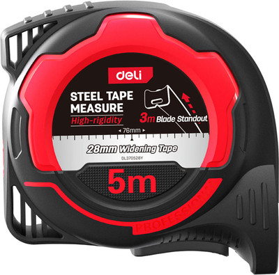 Рулетка Deli EDL370528Y (черный/красный) - 