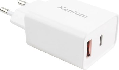 Зарядное устройство сетевое Xenium X332 + кабель / CCX332CW/00 (белый) - 