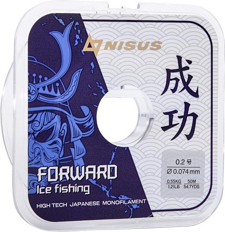 Леска монофильная Nisus Forward Ice Fishing 0.074мм Nylon Transparent N-FIF-0.074-50 (50м)