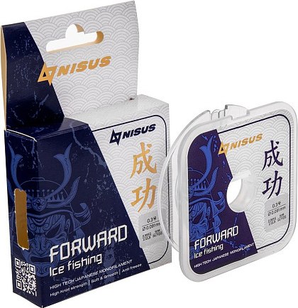Леска монофильная Nisus Forward Ice Fishing 0.091мм Nylon Transparent / N-FIF-0.091-50 (50м)