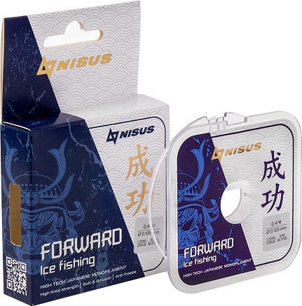 Леска монофильная Nisus Forward Ice Fishing 0.105мм Nylon Transparent / N-FIF-0.105-50 (50м)