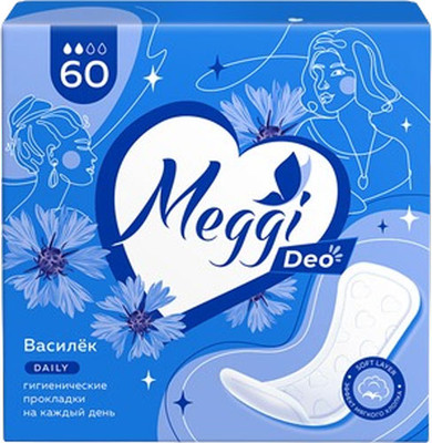 Прокладки ежедневные Meggi Panty Deo Василек (60шт) -