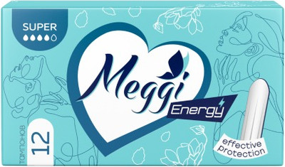 Тампоны гигиенические Meggi Energy Super (12шт) -