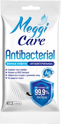 Влажные салфетки Meggi Care Antibacterial (20шт) - 