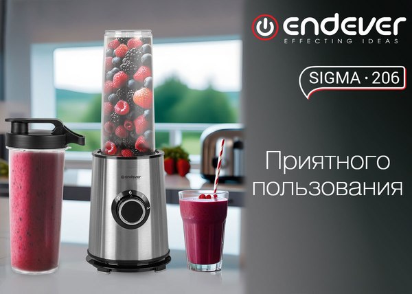 Блендер стационарный Endever Sigma-206 (стальной/черный)