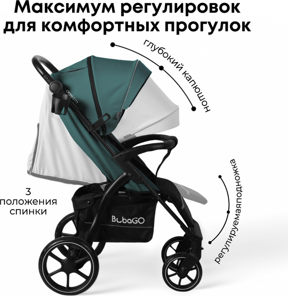 Детская прогулочная коляска Bubago Model Cross City / BG 155-4 (зеленый)