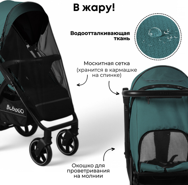 Детская прогулочная коляска Bubago Model Cross City / BG 155-4 (зеленый)