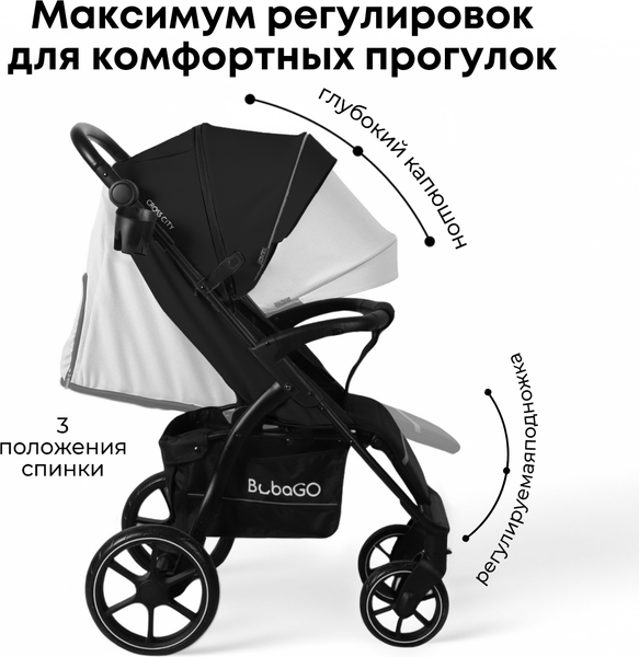Детская прогулочная коляска Bubago Model Cross City / BG 155-6 (черный)