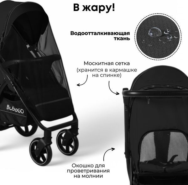 Детская прогулочная коляска Bubago Model Cross City / BG 155-6 (черный)