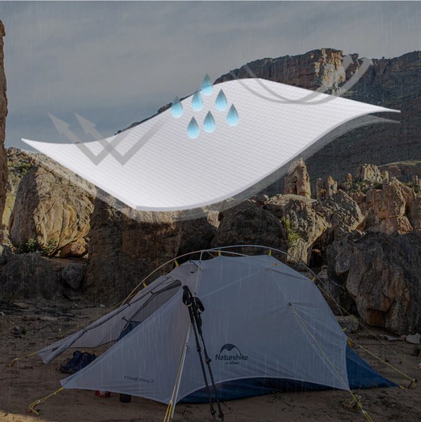 Палатка Naturehike Cloud Up-Wing Si / NH19ZP083-2-2WDGRBL (серый/синий)