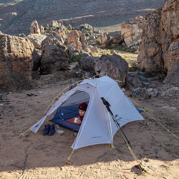 Палатка Naturehike Cloud Up-Wing Si / NH19ZP083-2-2WDGRBL (серый/синий)